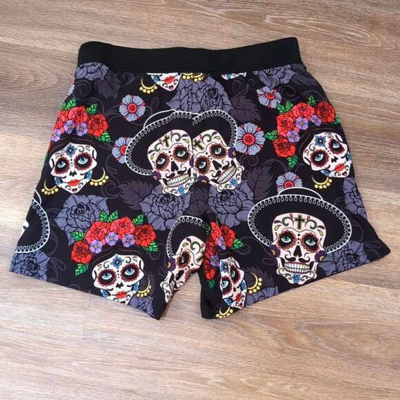 Tachuntfish THF Athletic Shorts Dia De Los Muertos Skull Pattern Men’s M - Picture 2 of 10